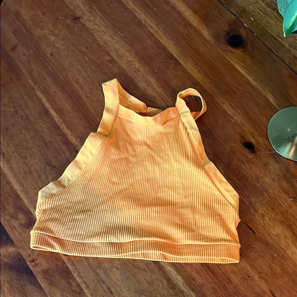 Urban Outfitters Yellow Ribbed Crop Top